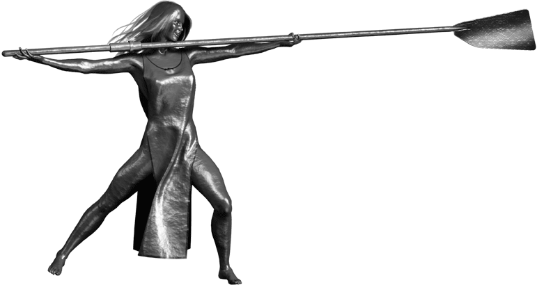 Statuette of a woman holding an oar